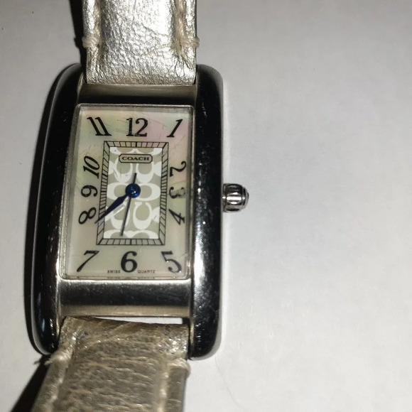COACH-Lexington-Breast Cancer Awareness-Silver Leather Band Watch-Excellent - Picture 4 of 11